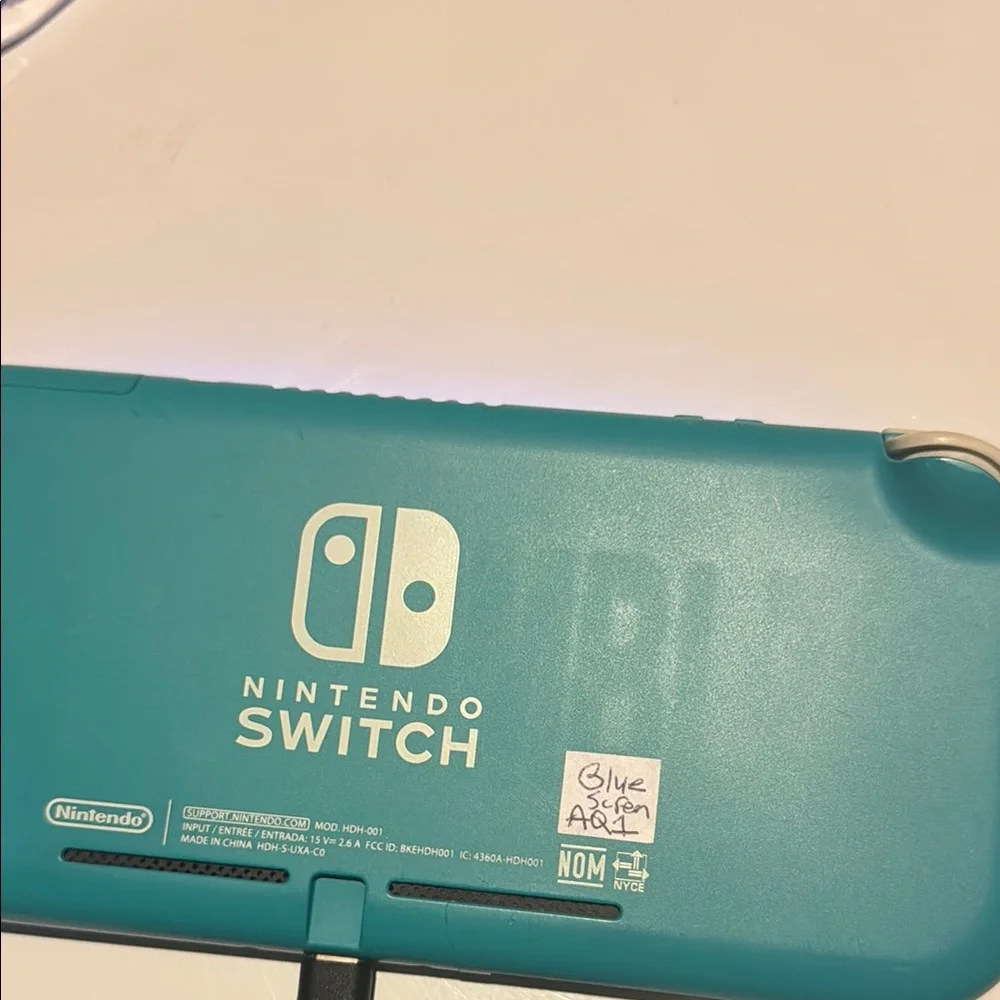 Nintendo Switch Lite Blue Handheld Console turquoise as is blue screen